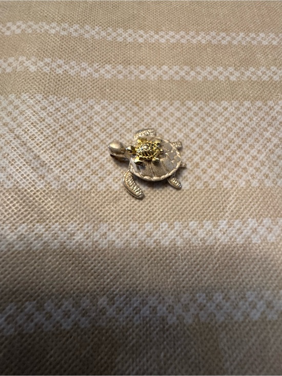 Accessories - Gold and 925 silver Tone Turtle Charm Pendant